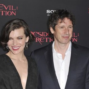 Milla Jovovich, Paul W.S. Anderson at arrivals for RESIDENT EVIL: RETRIBUTION Premiere, Regal Cinemas L.A. Live, Los Angeles, CA September 12, 2012. Photo By: Elizabeth Goodenough/Everett Collection