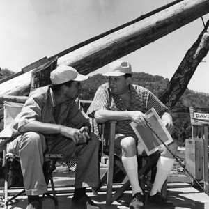 THE BRIDGE ON THE RIVER KWAI, from left: director David Lean, producer Sam Spiegel on set, 1957, tbotrk1957-fsct26(tbotrk1957-fsct26)