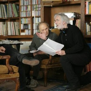 AMOUR, (aka LOVE), from left: Jean-Louis Trintignant, director Michael Haneke, 2012. ph: Denis Manin/©Sony Pictures Classics