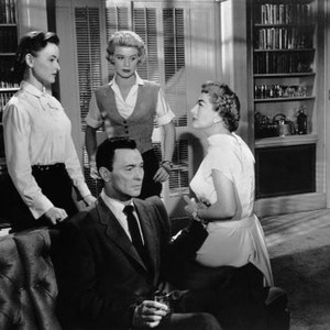 QUEEN BEE, clockwise from upper left, Lucy Marlow, Betsy Palmer, Joan Crawford, Barry Sullivan, 1955