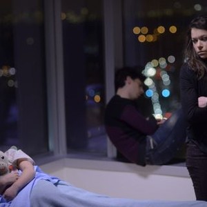 Orphan Black: Season 2, Episode 9, Kira (Skyer Wexler), Felix (Jordan Gavaris) and Sarah (Tatiana Maslany)