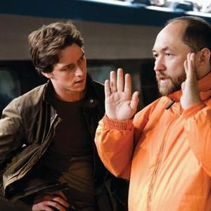 WANTED, foreground from left: James McAvoy, director Timur Bekmambetov, on set, 2008. ©Universal