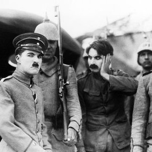 SHOULDER ARMS, moustaches from left: Charlie Chaplin, Sydney Chaplin, 1918