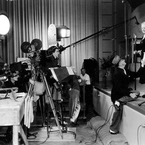 POOR LITTLE RICH GIRL, director Irving Cummings lending moral support to Alice Faye before she sings, 1936. © 20th Century Fox, TM & Copyright
