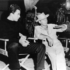 THE DEVIL AT 4 O'CLOCK, James Darren (left) visiting Frank Sinatra (right), on set, 1961