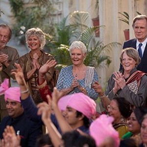 (L-R) Celia Imrie as Madge Hardcastle, Ronald Pickup as Norman Cousins, Diana Hardcastle as Carol, Judi Dench as Evelyn Greenslade, Maggie Smith as Muriel Donnely and Bill Nighy as Douglas Ainslie in "The Second Best Exotic Marigold Hotel." photo 12