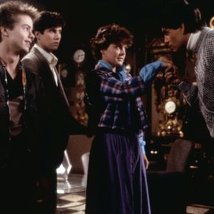 FRIGHT NIGHT, William Ragsdale (second from left), Chris Sarandon (r.), 1985, (c)Columbia Pictures