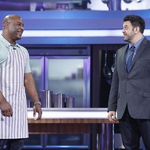 Food Fighters, Will Spencer (L), Adam Richman (R), 'Home Cook Heavyweight', Season 2, Ep. #9, 08/27/2015, ©NBC