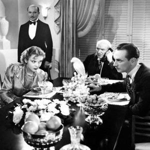 ONE RAINY AFTERNOON (aka, MATINEE SCANDAL), sitting from left: Ida Lupino, Joseph Cawthorn, Erik Rhodes, 1936