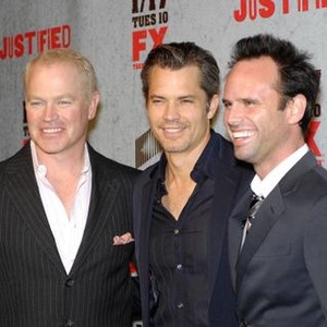 Neal McDonough, Timothy Olyphant, Walton Goggins at arrivals for JUSTIFIED Season 3 Premiere, Directors Guild of America (DGA) Theater, Los Angeles, CA January 10, 2012. Photo By: Michael Germana/Everett Collection