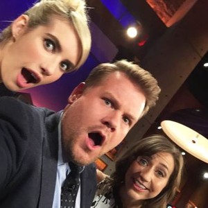 The Late Late Show With James Corden, Emma Roberts (L), Kristen Schaal (R), 03/23/2015, ©CBS