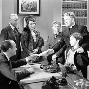 MEN OF BOYS TOWN, Addison Richards (behind desk), Henry O'Neill, Mary Nash, Mickey Rooney, Spencer Tracy, Darryl Hickman, 1941