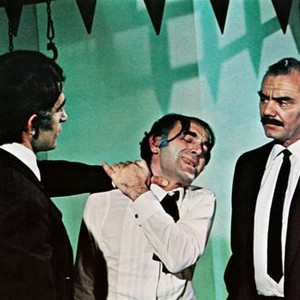 THE ADVENTURERS, from left: Bekim Fehmiu, Charles Aznavour, Ernest Borgnine, 1970