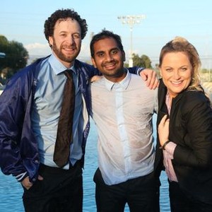 Parks and Recreation, Jon Glaser (L), Aziz Ansari (C), Amy Poehler (R), 'How A Bill Becomes A Law', Season 5, Ep. #3, 10/04/2012, ©NBC