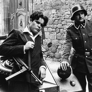 LACOMBE LUCIEN, Pierre Blaise (left), 1974, Nazis with machine gun