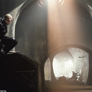 Reinhardt (Ron Perlman) prepares to enter the twisting maze of underground tunnels in New Line Cinema's action thriller, BLADE II.