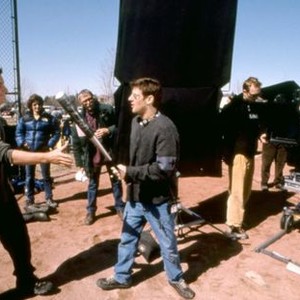 ON THE LINE, Lance Bass (far left), on set, 2001. (c) Miramax