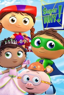 to the left) the protagonist of a kids show named super why (to