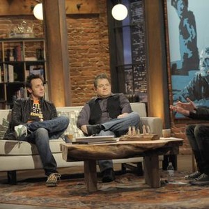 Talking Dead, James Gunn, Patton Oswalt, Patton Oswalt and James Gunn with Robert Kirkman via satellite, Season 1, Ep. #1, 10/16/2011, ©AMC