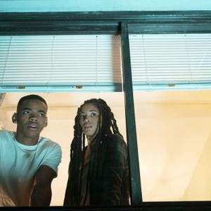 THE FIRST PURGE, FRONT, FROM LEFT: JOIVAN WADE, LEX SCOTT DAVIS, 2018. PH: ANNETTE BROWN/© UNIVERSAL PICTURES
