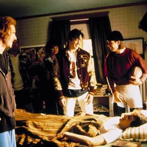CROSSING THE BRIDGE, Jason Gedrick (center), Josh Charles (in bed), 1992