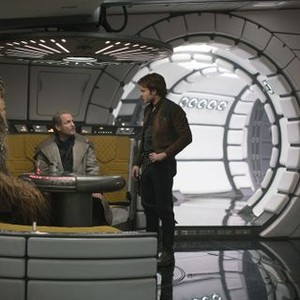 SOLO: A STAR WARS STORY, FROM LEFT: JOONAS SUOTAMO AS CHEWBACCA, WOODY HARRELSON AS BECKETT, ALDEN EHRENREICH IS HAN SOLO, 2018. PH: JONATHAN OLLEY/© LUCASFILM/© WALT DISNEY STUDIOS MOTION PICTURES