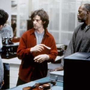 RED VIOLIN, screenwriter Don McKellar, director Francois Girard, Samuel L. Jackson, on set, 1998. (c)Lions Gate