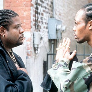 Ghost Dog (Forest Whitaker) encounters the Samurai in Camouflage (The RZA) in Artisan's Ghost Dog: The Way Of The Samurai