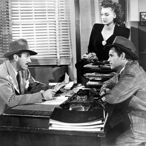 DETOUR, Ann Savage (back), Tom Neal (right), 1945