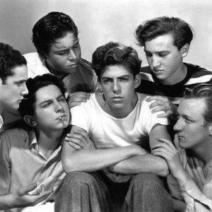 LITTLE TOUGH GUY, from left, David Gorcey, Gabriel Dell, Bernard Punsly, Billy Halop, Jackie Searl, Huntz Hall, 1938