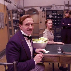 THE GRAND BUDAPEST HOTEL, from left: Ralph Fiennes, Saoirse Ronan, Tony Revolori, 2014. ph: Bob Yeoman/TM and Copyright ©Fox Searchlight Pictures