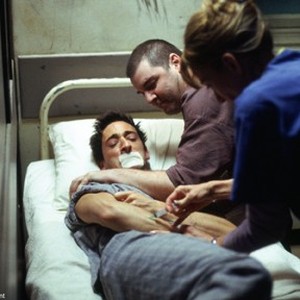 (L-R) Adrien Brody as Jack Starks, Brendan Coyle as Damon and Mackenzie Phillips as Nurse Harding  in "The Jacket."