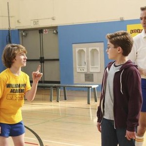 The Goldbergs, Cooper Roth (L), Sean Giambrone (C), Bryan Callen (R), 'The President's Fitness Test', Season 1, Ep. #19, 04/01/2014, ©ABC