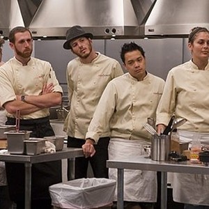Top Chef, from left: Andrew D'Ambrosi, Spike Mendelsohn, Dale Talde, Valerie Bolon, 'Improv', Season 4: Chicago, Ep. #7, 04/23/2008, ©BRAVO