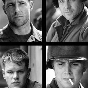 Clockwise from top left: EDWARD BURNS stars as Private Reiben; TOM SIZEMORE stars as Sergeant Horvath; GIOVANNI RIBISI stars as Medic Wade; and MATT DAMON stars as Private Ryan. photo 19