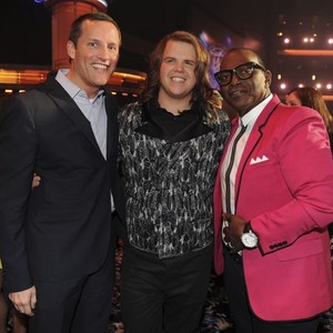 American Idol, Randy Jackson (L), Joe Earley (C), Caleb Johnson (R), Season 13, 1/15/2014, ©FOX