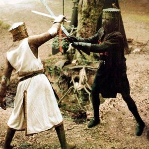 MONTY PYTHON AND THE HOLY GRAIL, from left: Graham Chapman as King Arthur, John Cleese, 1975