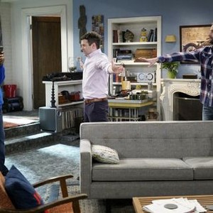 Undateable, Ron Funches (L), Brent Morin (C), Chris D'Elia (R), 'A Puppet Walks Into a Bar', Season 3, Ep. #6, 11/06/2015, ©NBC