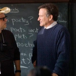 WORLD'S GREATEST DAD, from left: director Bobcat Goldthwait, Robin Williams, on set, 2009. ©Magnolia Pictures