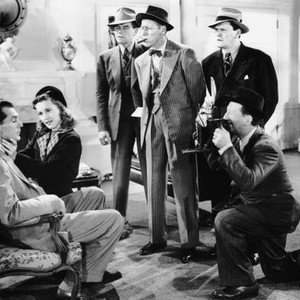 MEET JOHN DOE, from left, Gary Cooper, Barbara Stanwyck, Pat Flaherty, Irving Bacon, Warren Hymer, 1941