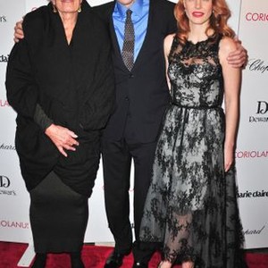 Vanessa Redgrave, Ralph Fiennes, Jessica Chastain at arrivals for CORIOLANUS Premiere, The Paris Theatre, New York, NY January 17, 2012. Photo By: Gregorio T. Binuya/Everett Collection