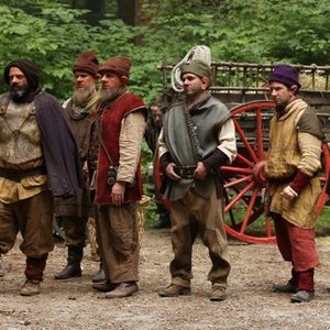Once Upon a Time, from left: Miguelito Macario, Lee Arenberg, Michael Coleman, Faustino di Bauda, Gabe Khouth, Jeff Kaiser, David Paul Grove, 'Lost Girl', Season 3, Ep. #2, 10/06/2013, ©ABC
