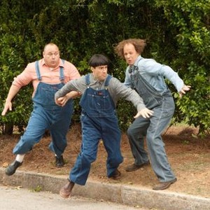 THE THREE STOOGES, from left: Will Sasso as Curly, Chris Diamantopoulos as Moe, Sean Hayes as Larry, 2012. ph: Peter Iovino/TM & copyright ©20th Century Fox Film Corp. All rights reserved