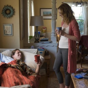 (L-R) Nat Faxon as Russ, Judy Greer as Lina