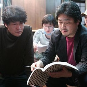 THIRST, (aka BAKJWI), foreground from left: SONG Kang-ho, director PARK Chan-wook, on set, 2009. ©Focus Features