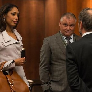 Suits, Gina Torres (L), Conleth Hill (R), 'Normandy', Season 2, Ep. #15, 02/14/2013, ©USA