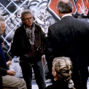 LOST ANGELS, Donald Sutherland (l.), director Hugh Hudson (center), 1989, (c)Orion Pictures