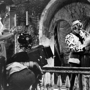 THE LOVERS OF VERONA, (aka LES AMANTS DE VERONE), director Andre Cayatte, cinematographer Henri Alekan, Serge Reggiani, Anouk Aimee, on-set, 1949