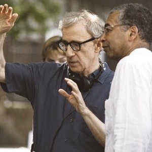 On the set of the film "Scoop."