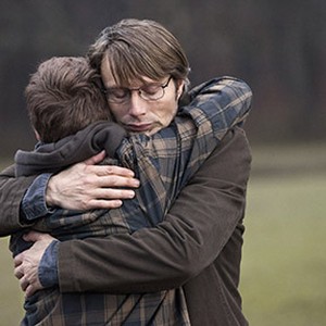 (L-R) Lasse Fogelstrøm as Marcus and Mads Mikkelsen as Lucas in "The Hunt." photo 12